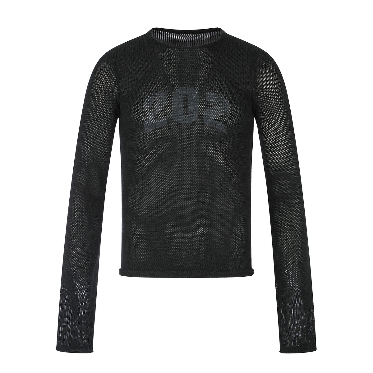 MADWITCH MESH GRAPHIC CROPPED SWEATER #MYC032