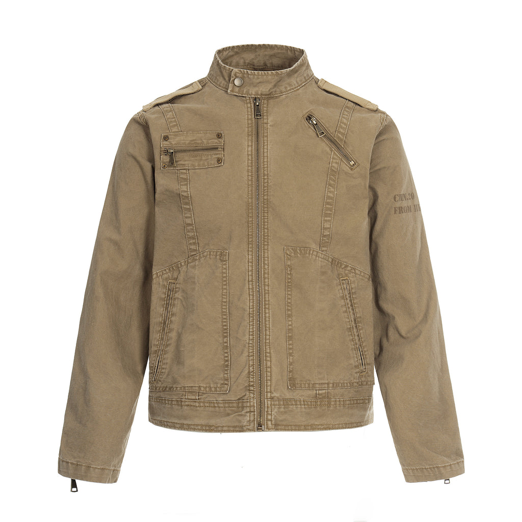 MADWITCH PATCHWORK CROPPED WORK JACKET #CW1325