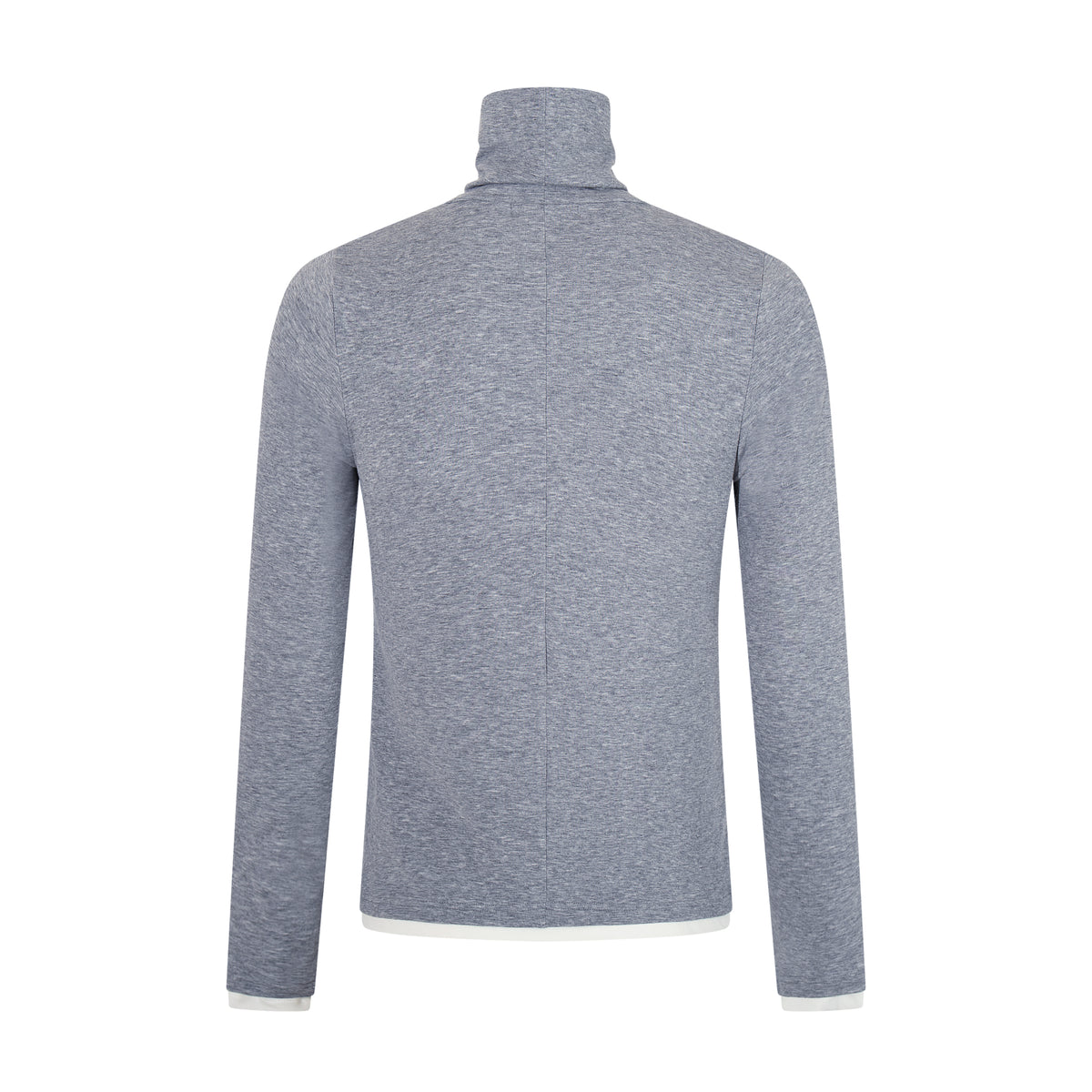 MADWITCH CONTRAST-LAYERED LYOCELL HIGH-NECK SLIM-FIT LONGSLEEVE TEE #AW26144