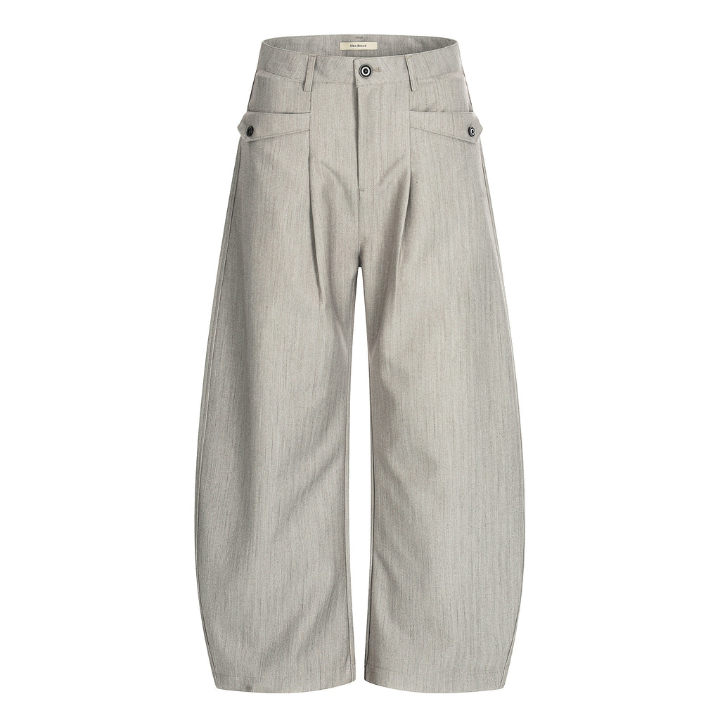 MADWIT PLEATED HERRINGBONE WIDE TROUSERS #HK6959