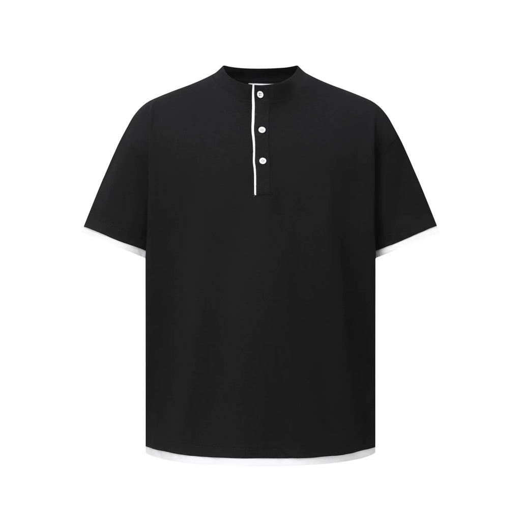 MADWITCH VINTAGE HENLEY FAUX LAYER TEE N2013 - MadWitch Store