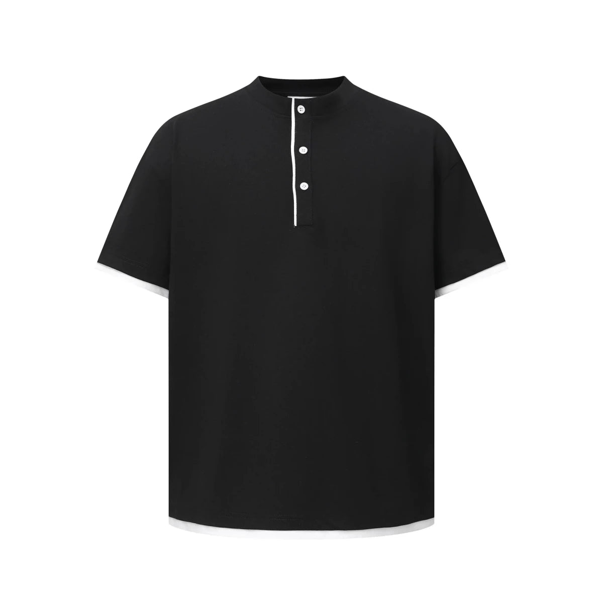 MADWITCH VINTAGE HENLEY FAUX LAYER TEE N2013 - MadWitch Store