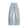MADWITCH SIDE-POCKET LIGHT-WASH CURVED-LEG JEANS #K7388