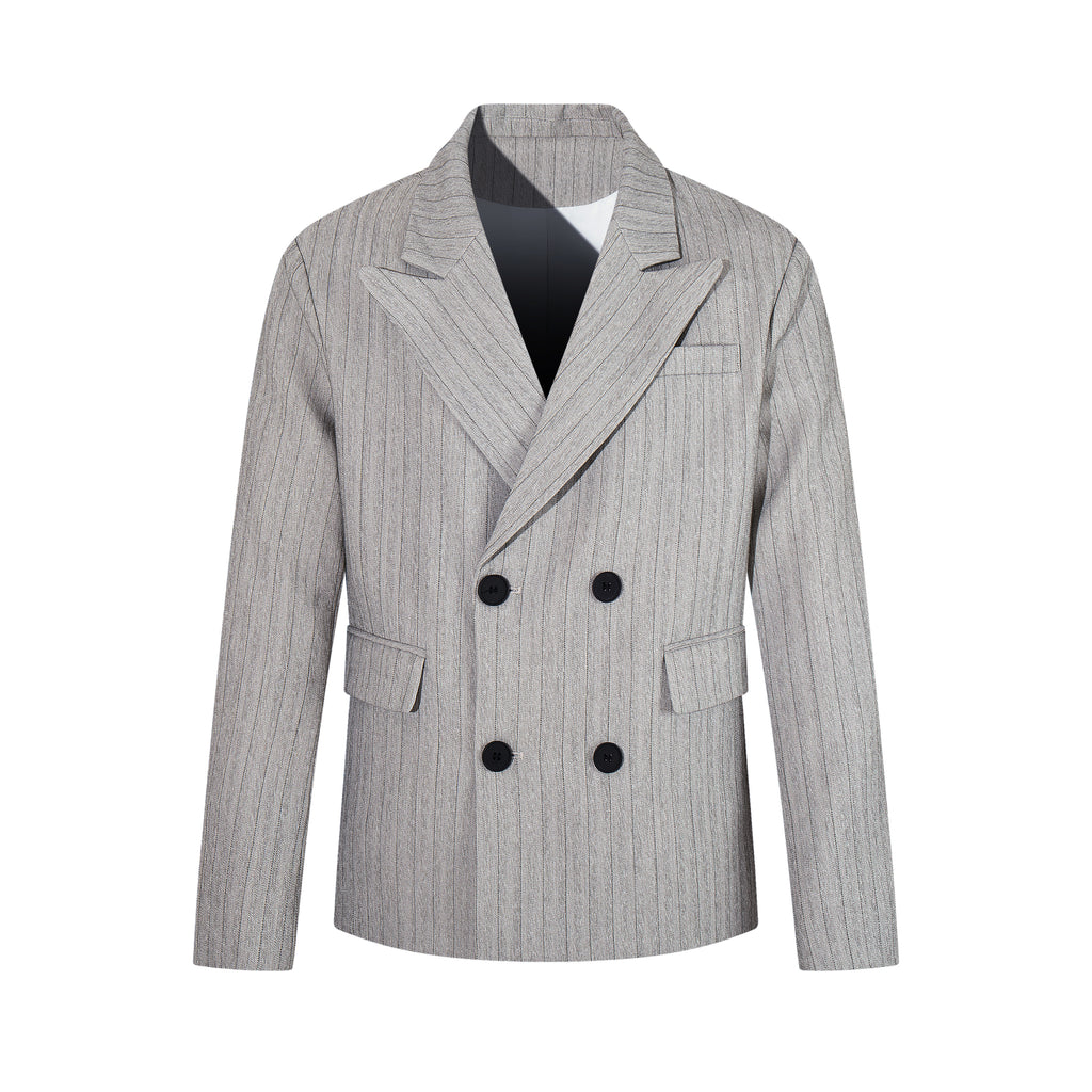 MADWITCH PINSTRIPE DOUBLE-BREASTED OVERSIZED BLAZER #AW26130