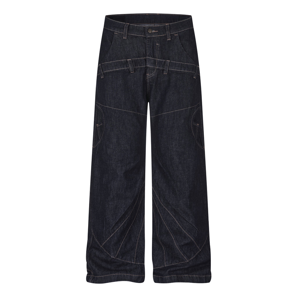 MADWITCH DECONSTRUCTED RAW-DENIM WIDE-LEG JEANS #2026380