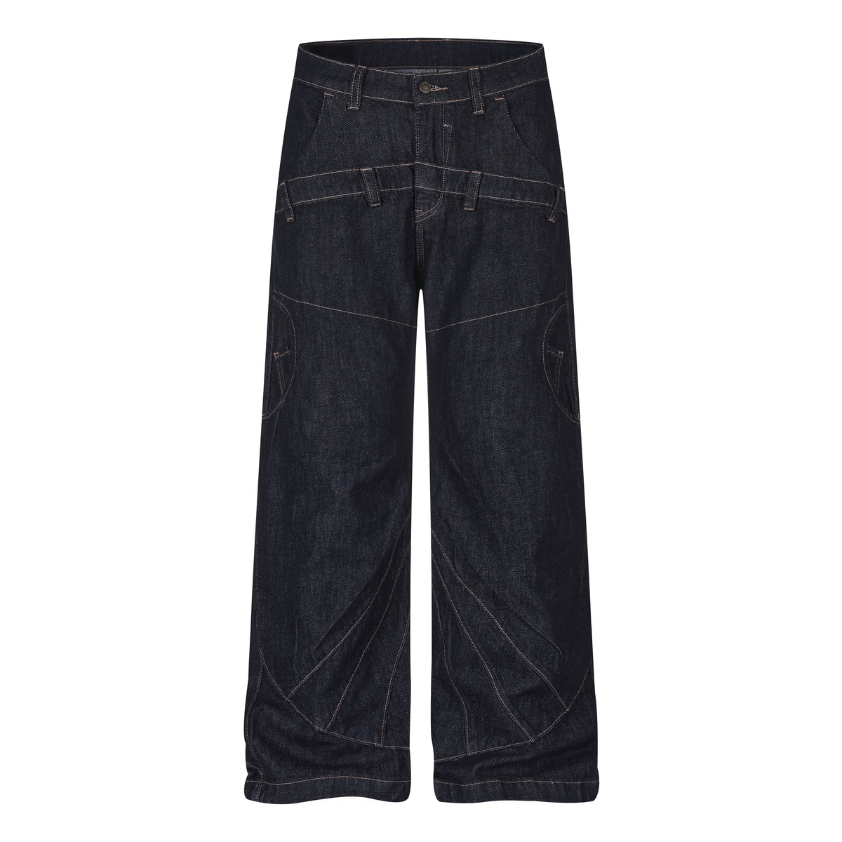MADWITCH DECONSTRUCTED RAW-DENIM WIDE-LEG JEANS #2026380