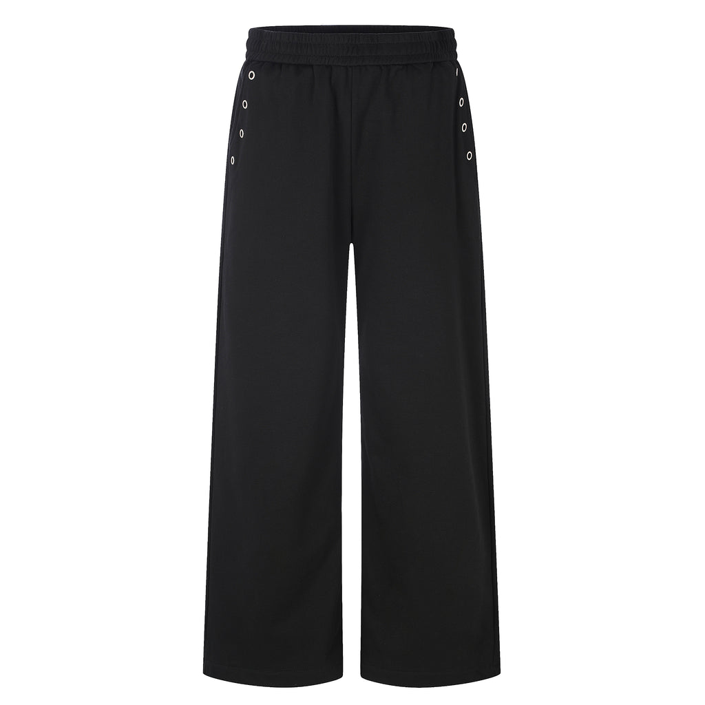 MADWITCH EYELET STUDDED WIDE-LEG SWEATPANTS #CK61109