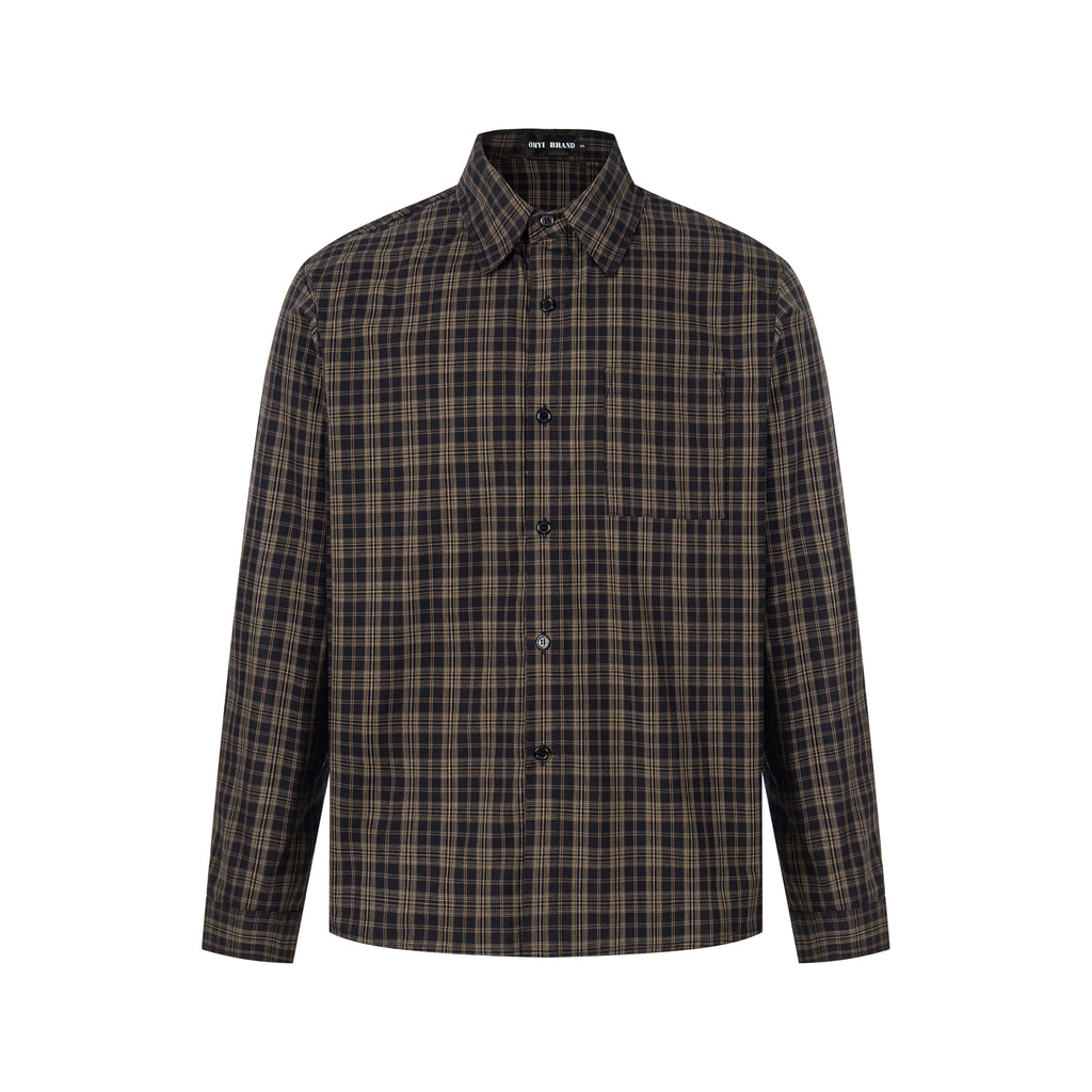 MADWITCH PLAID RELAXED-FIT CASUAL SHIRT #CR6256