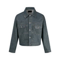 MADWITCH CONTRAST-STITCH DUAL-POCKET CROPPED DENIM JACKET #2605WT3009