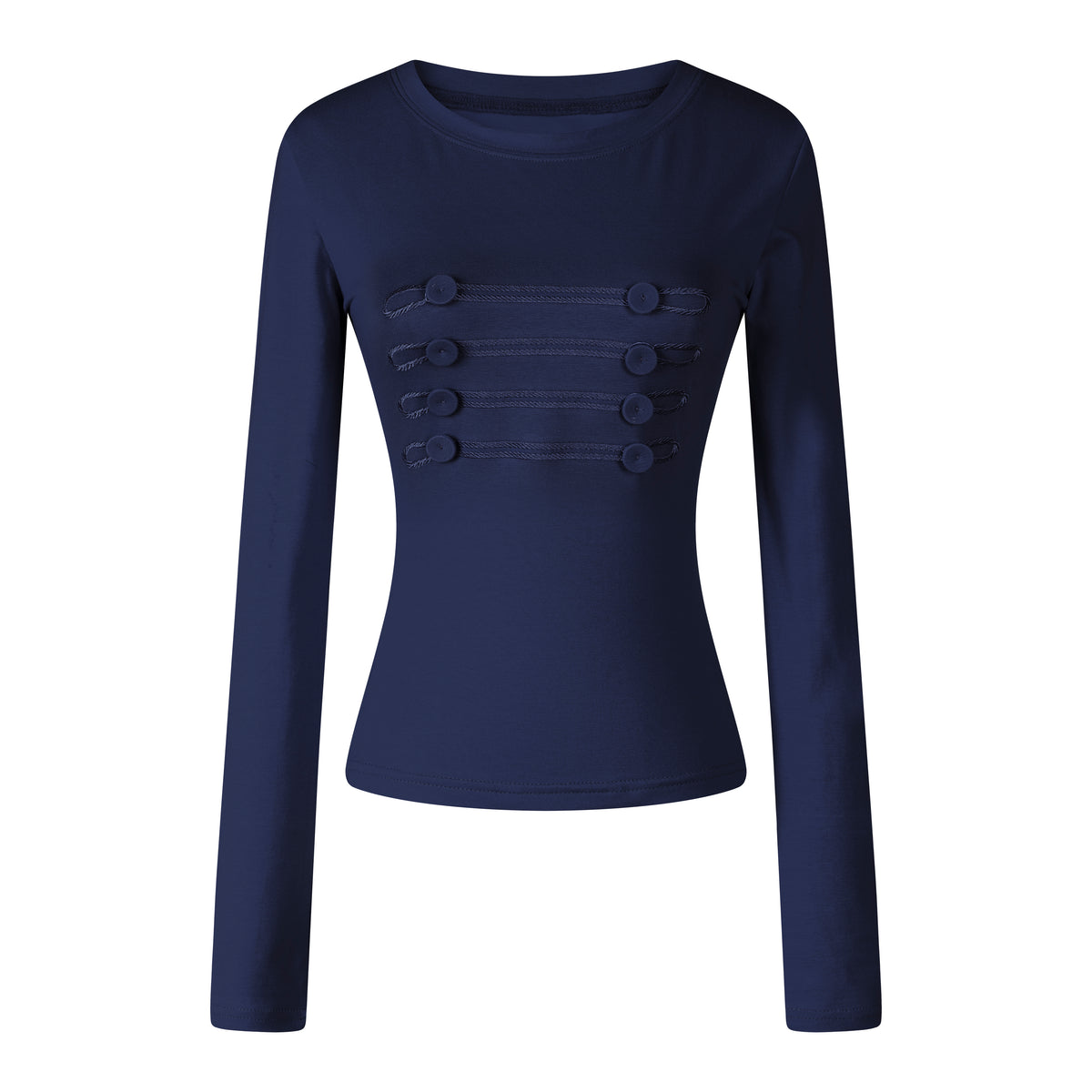 MADWITCH NAPOLEON-BUTTON CROPPED LONG-SLEEVE TOP #L2026741