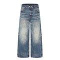 MADWITCH DOUBLE-BUTTON WASHED WIDE-LEG JEANS #GPC9857
