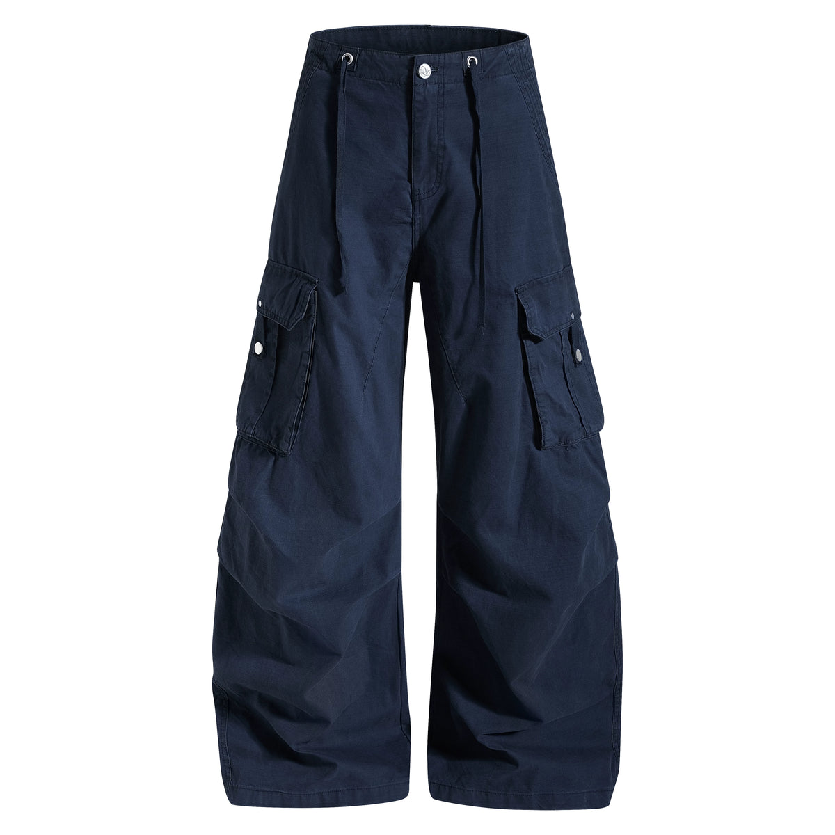 MADWITCH PLEATED MULTI-POCKET CURVED-LEG CARGO PANTS #6856