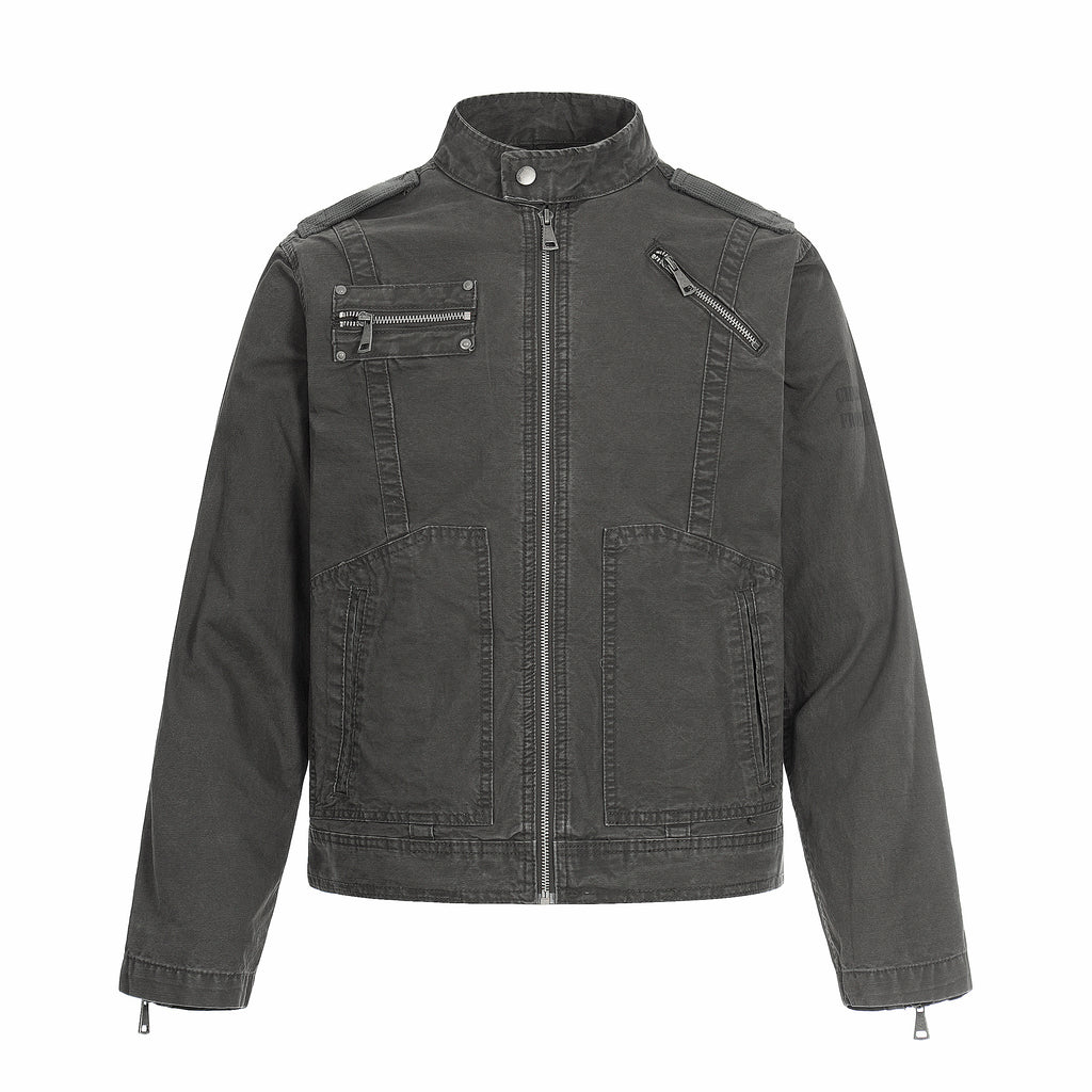 MADWITCH PATCHWORK CROPPED WORK JACKET #CW1325