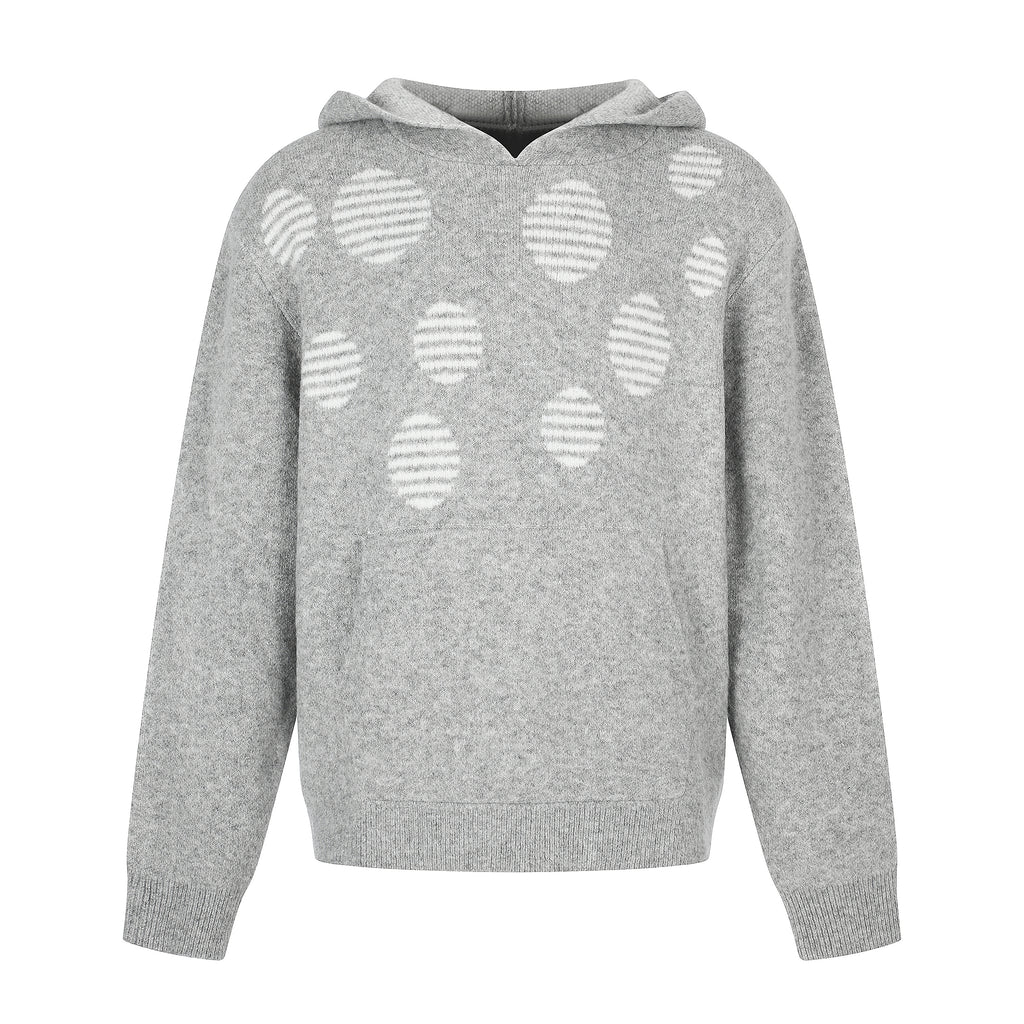 MADWITCH POLKA-DOT JACQUARD CROPPED HOODED SWEATER #MYC033