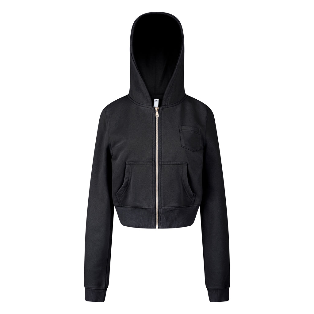 MADWITCH WASHED CROPPED ZIP HOODIE #2026712