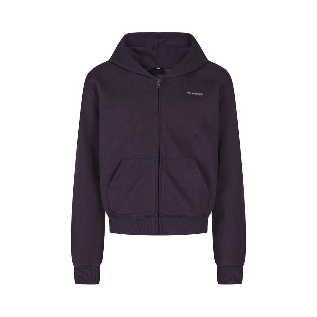 MADWITCH EMBROIDERED CROPPED ZIP HOODIE #2026756