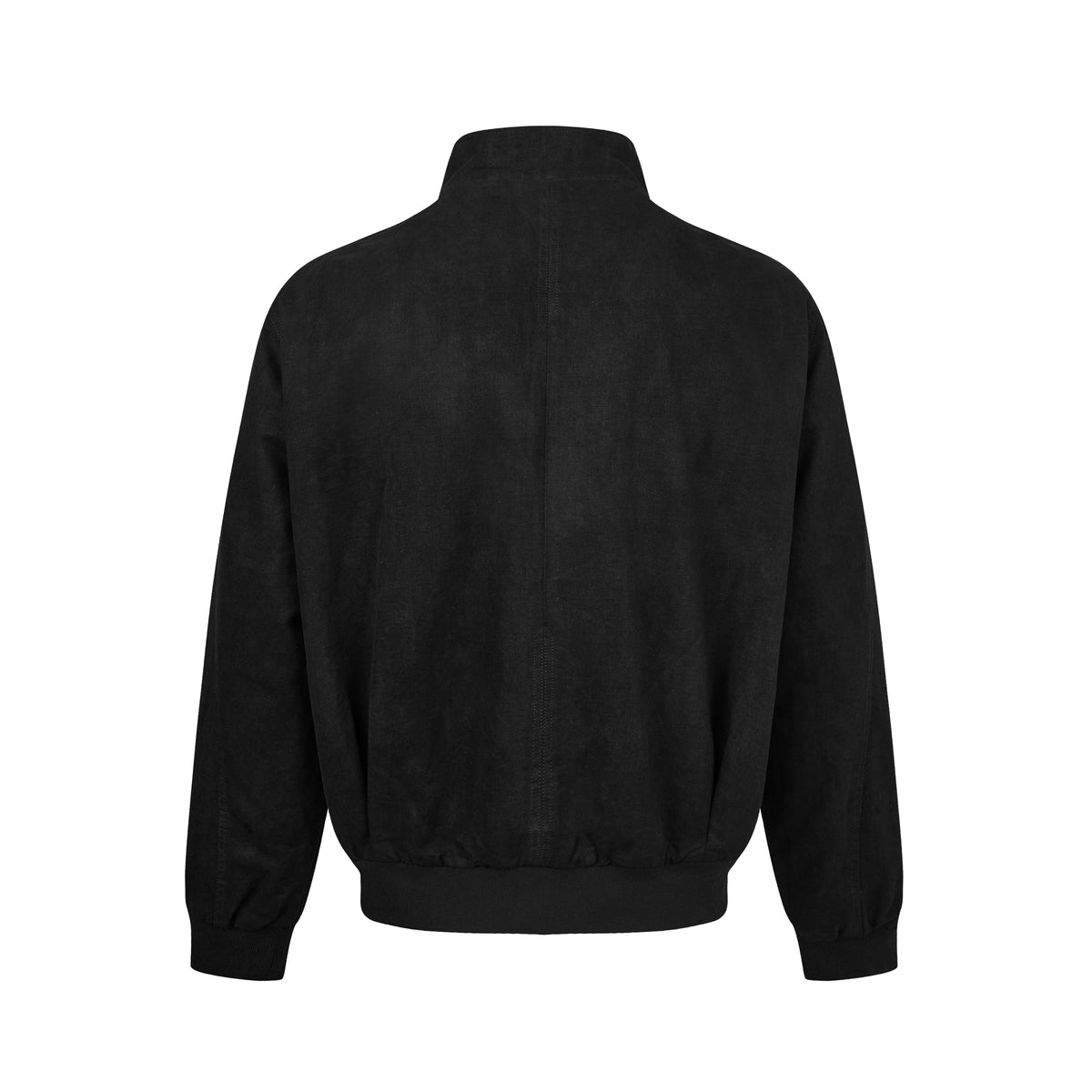 MADWITCH DISTRESSED STAND-COLLAR RIBBED-HEM CROPPED HARRINGTON JACKET #2607WT5116