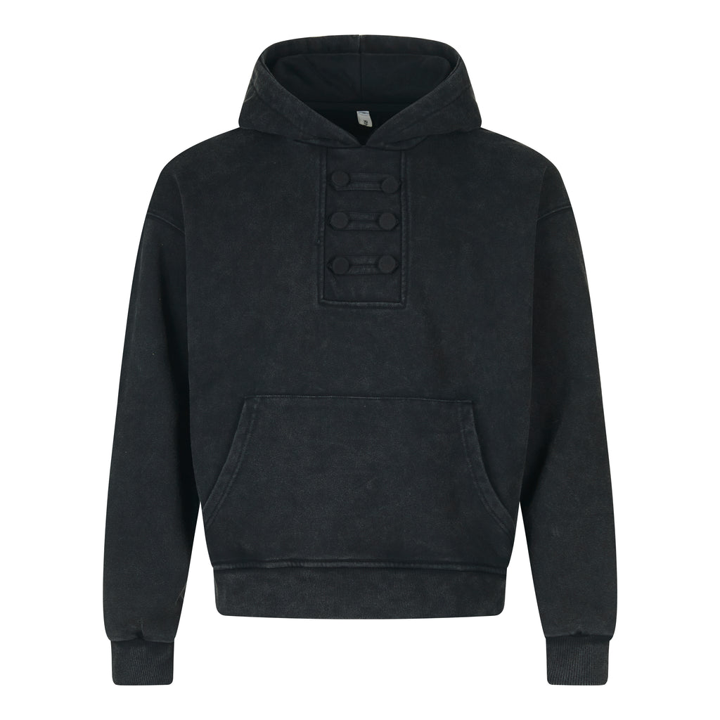 MADWITCH HEAVYWEIGHT WASHED NAPOLEON-BUTTON HOODIE #L2026604