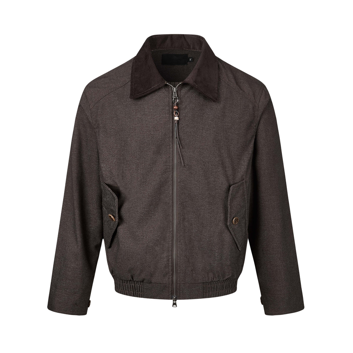 MADWITCH CONTRAST-COLLAR TWO-WAY-ZIP HARRINGTON JACKET #2606WT6067