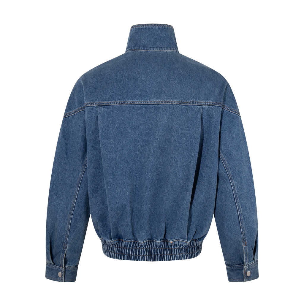 MADWITCH ELASTIC-HEM POCKETED COLLARED DENIM JACKET #AW26151