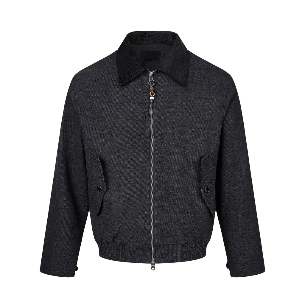 MADWITCH CONTRAST-COLLAR TWO-WAY-ZIP HARRINGTON JACKET #2606WT6067