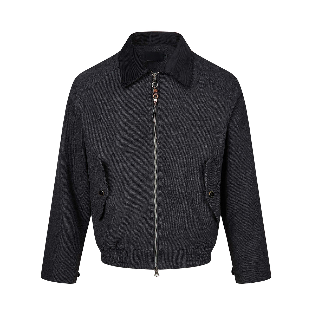 MADWITCH CONTRAST-COLLAR TWO-WAY-ZIP HARRINGTON JACKET #2606WT6067