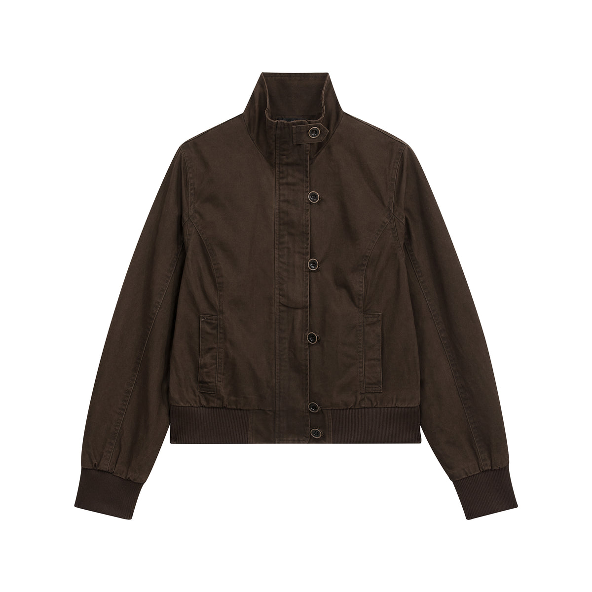 MADWITCH DRAWSTRING-BACK CROPPED STAND-COLLAR JACKET #N605