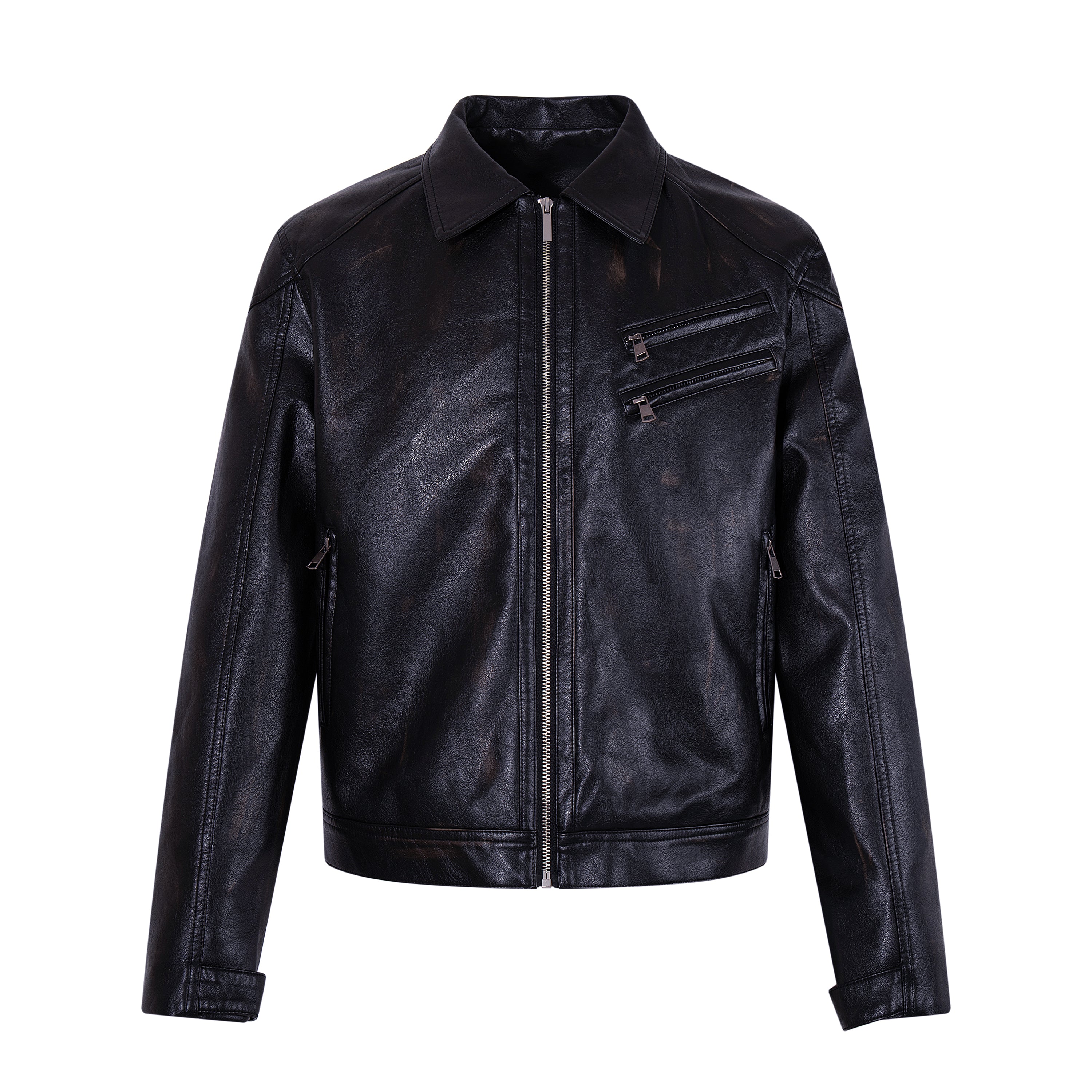 MADWITCH VINTAGE WASHED PU BIKER JACKET #AW26138
