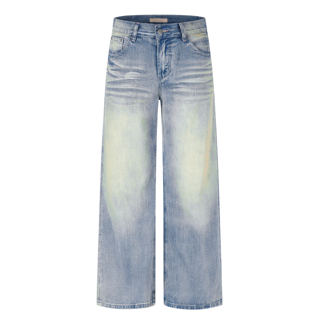 MADWITCH SLUB-WASHED WIDE-LEG JEANS #GPCN9856
