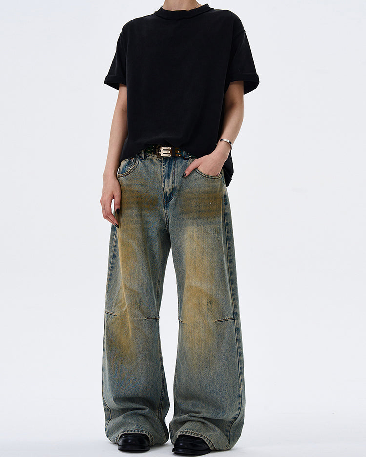 MADWITCH BAGGY FLOOR-LENGTH DENIM PANTS #FX053