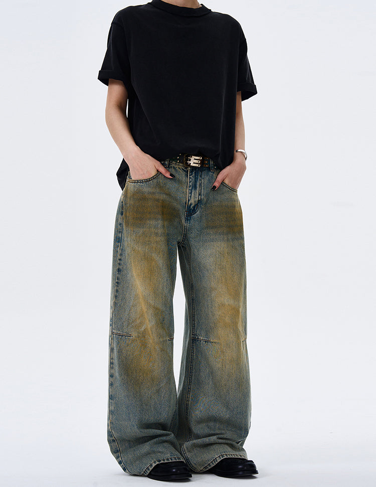 MADWITCH BAGGY FLOOR-LENGTH DENIM PANTS #FX053