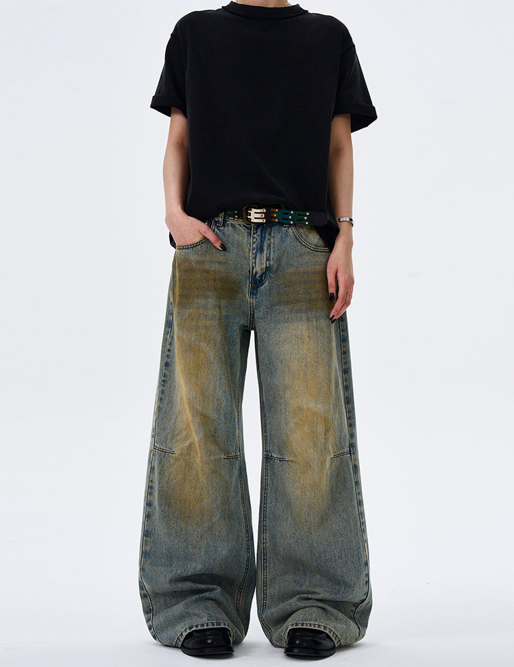 MADWITCH BAGGY FLOOR-LENGTH DENIM PANTS #FX053