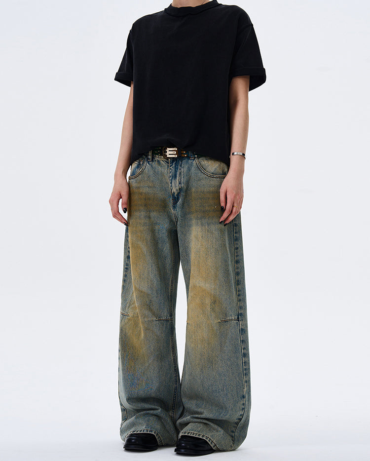 MADWITCH BAGGY FLOOR-LENGTH DENIM PANTS #FX053