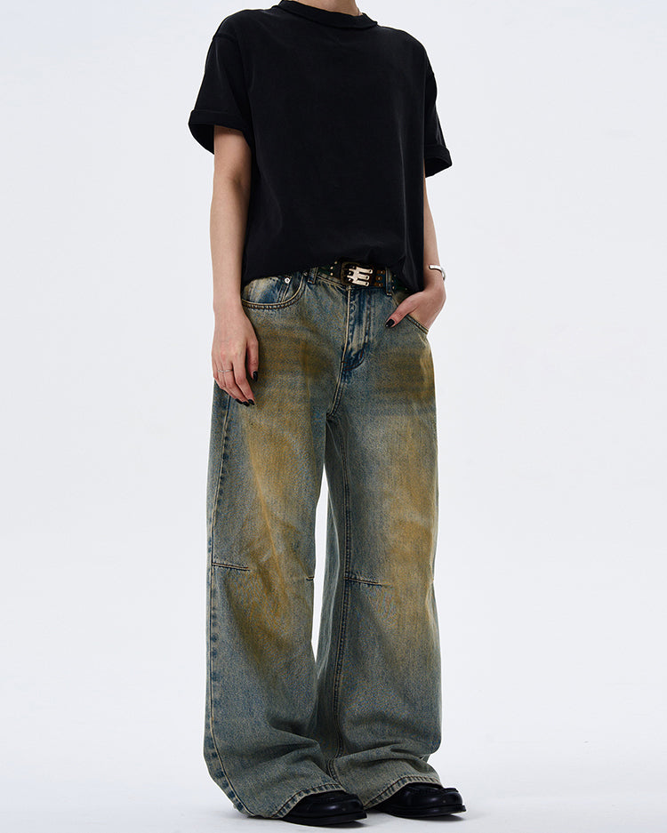 MADWITCH BAGGY FLOOR-LENGTH DENIM PANTS #FX053