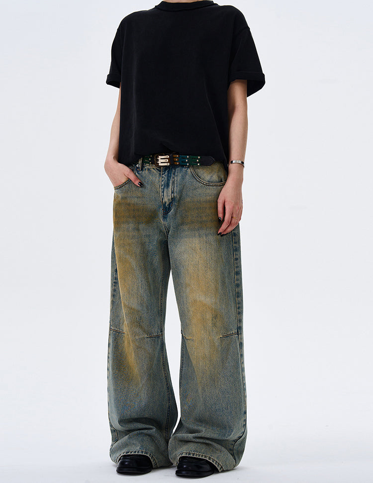 MADWITCH BAGGY FLOOR-LENGTH DENIM PANTS #FX053