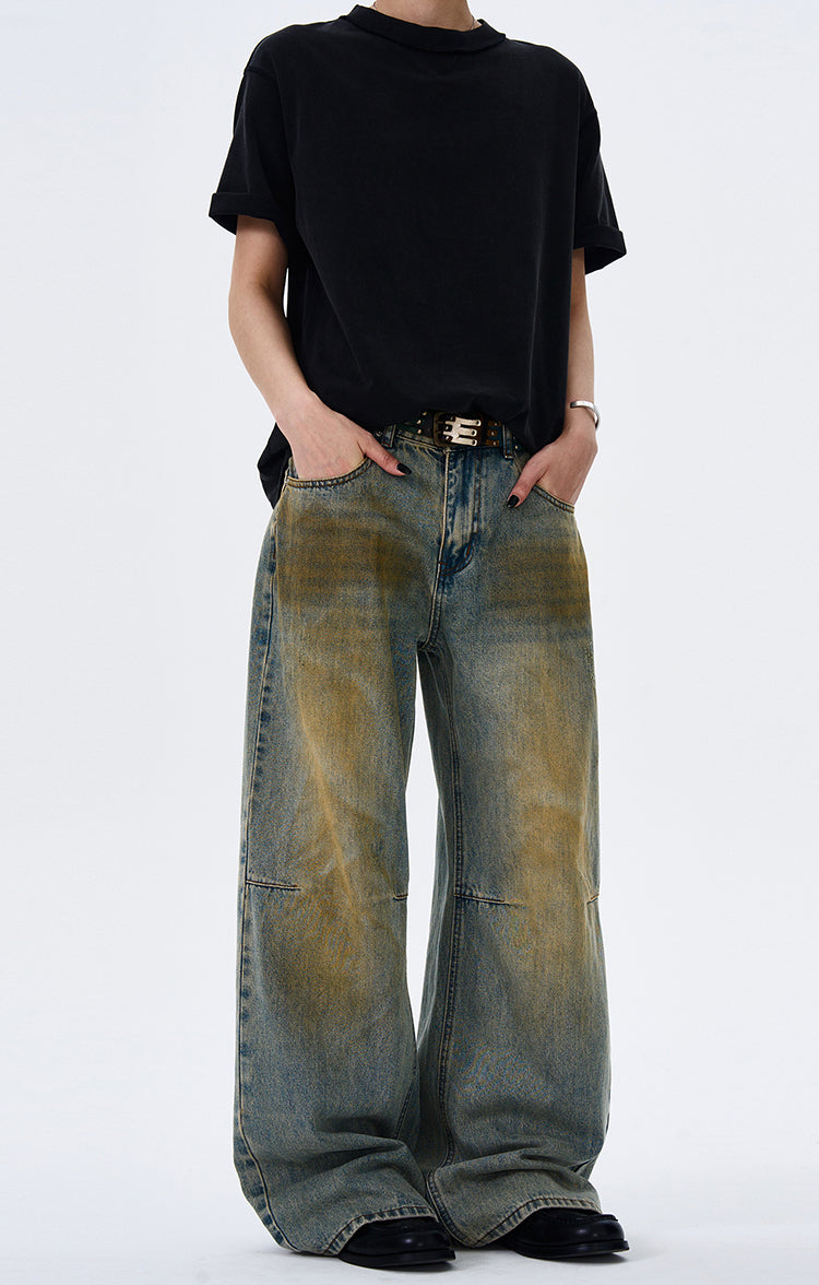 MADWITCH BAGGY FLOOR-LENGTH DENIM PANTS #FX053
