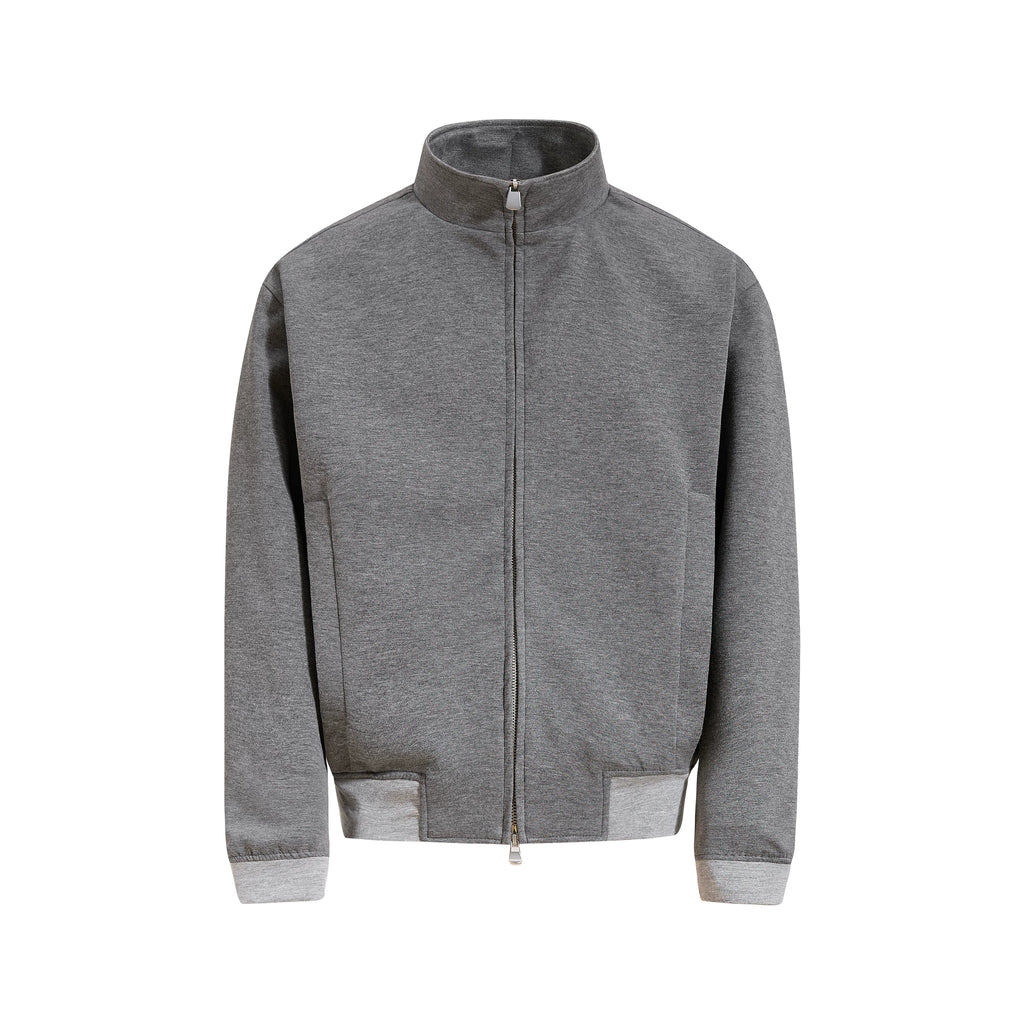 MADWITCH COLOR-BLOCK STAND-COLLAR RELAXED ZIP JACKET #AT605