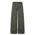 MADWITCH MULTI-POCKET DRAWSTRING WIDE-LEG CARGO PANTS #AN9528