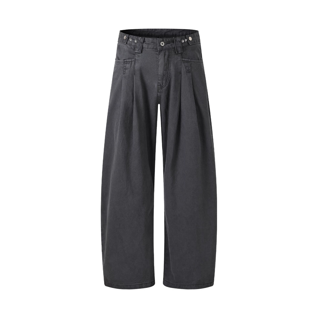 MADWITCH ADJUSTABLE PLEATED WIDE-LEG JEANS #DR6315
