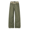 MADWITCH CONTRAST-WAIST FLAP-POCKET CARGO PANTS #Z071