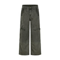MADWITCH WASHED PANELED WIDE-LEG CARGO PANTS #DR9621