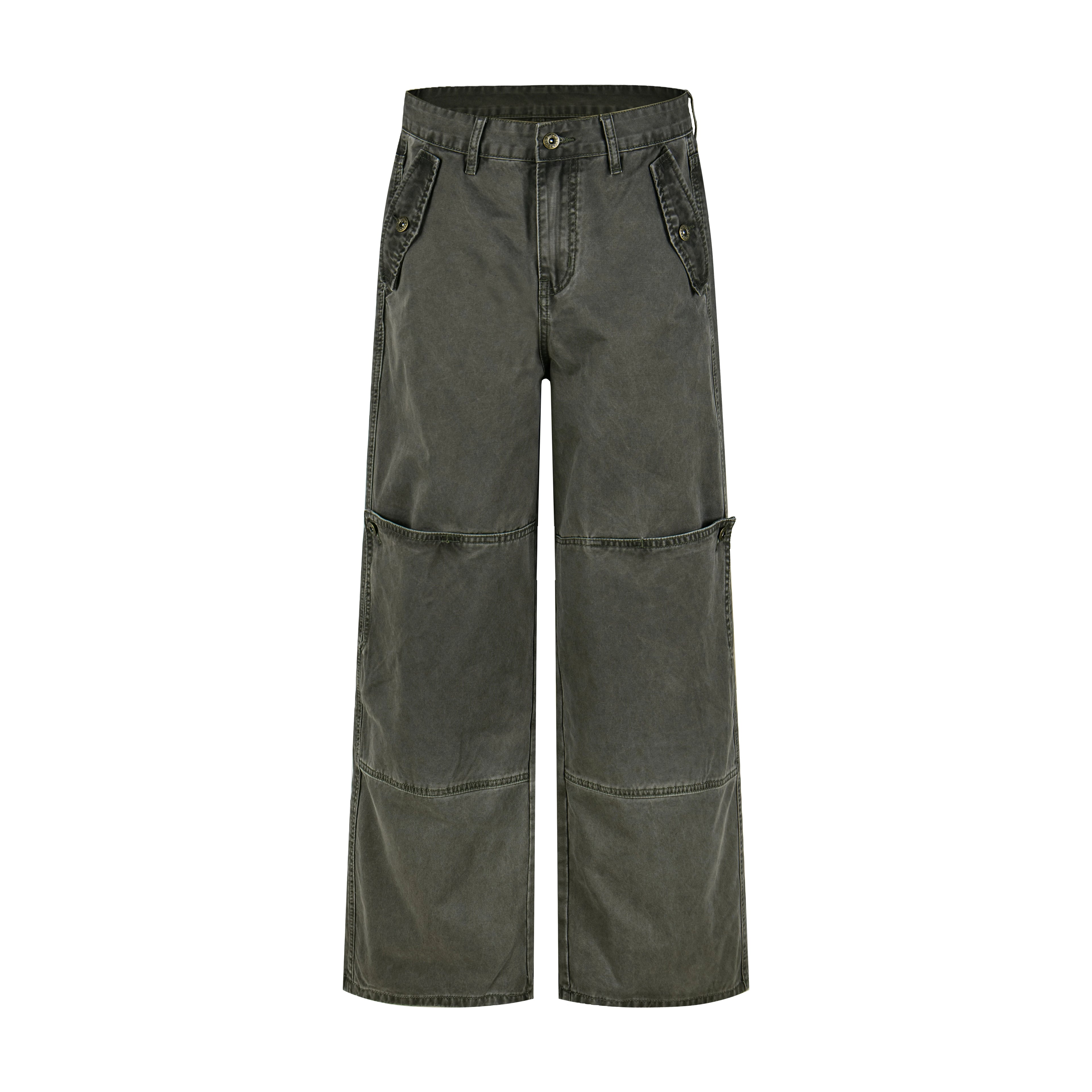 MADWITCH WASHED PANELED WIDE-LEG CARGO PANTS #DR9621