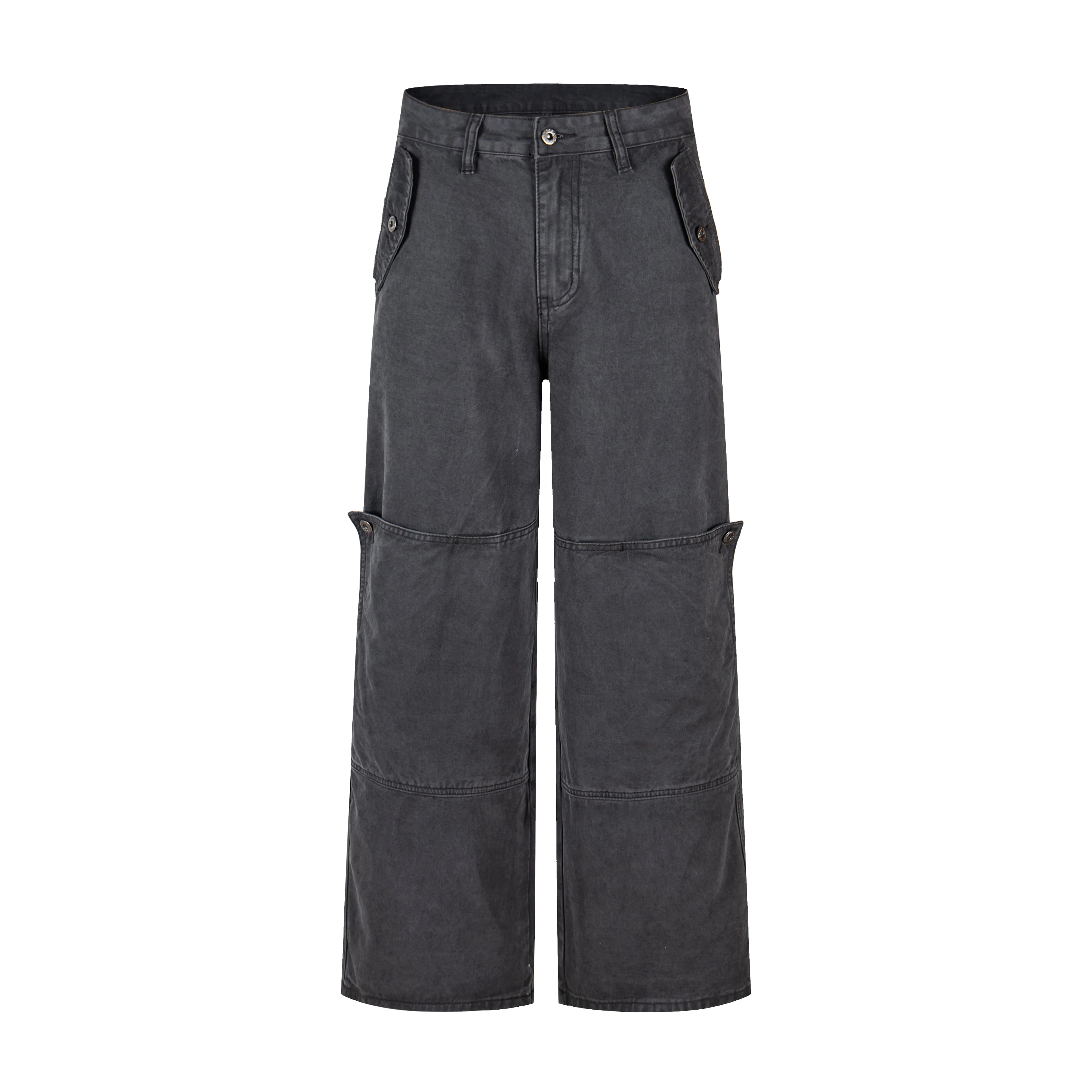 MADWITCH WASHED PANELED WIDE-LEG CARGO PANTS #DR9621