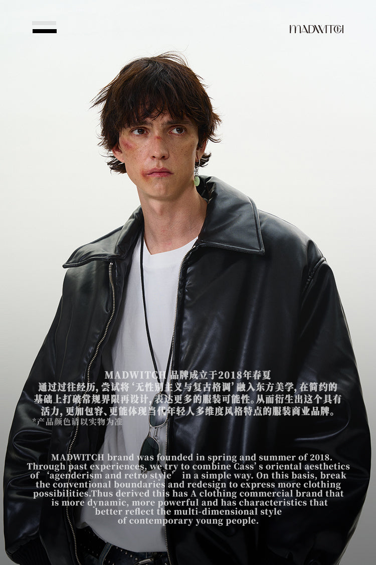 MADWITCH WARM LEATHER PADDED JACKET #H257