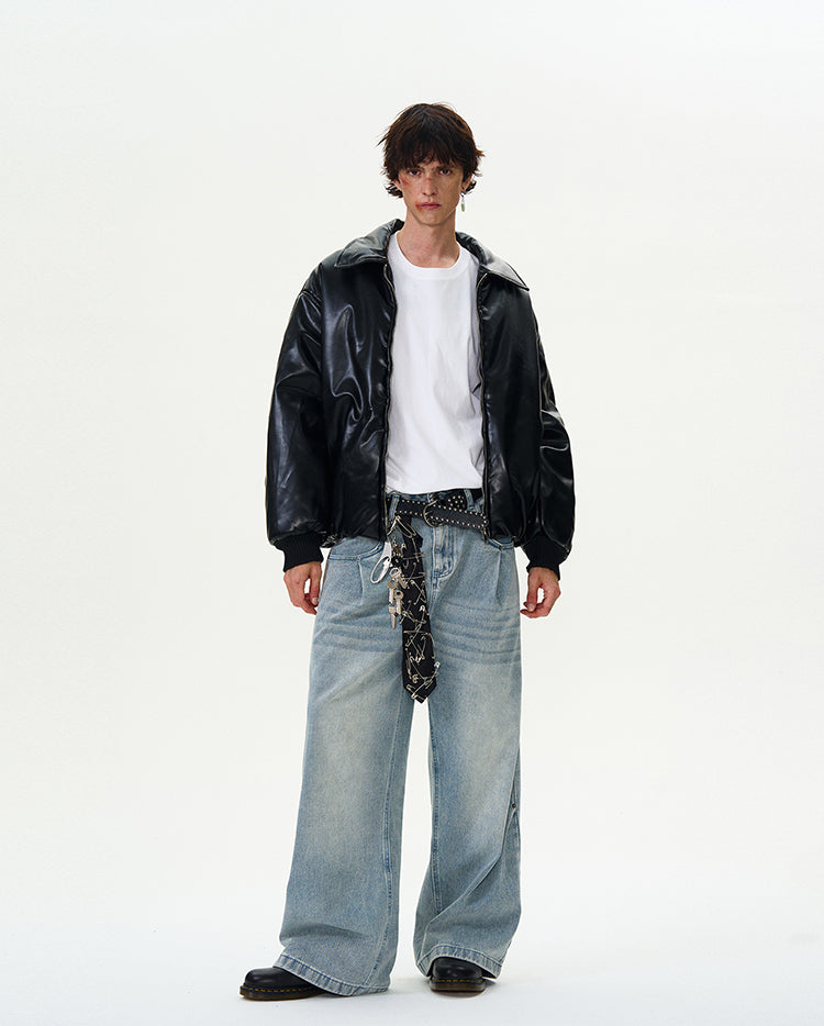 MADWITCH WARM LEATHER PADDED JACKET #H257