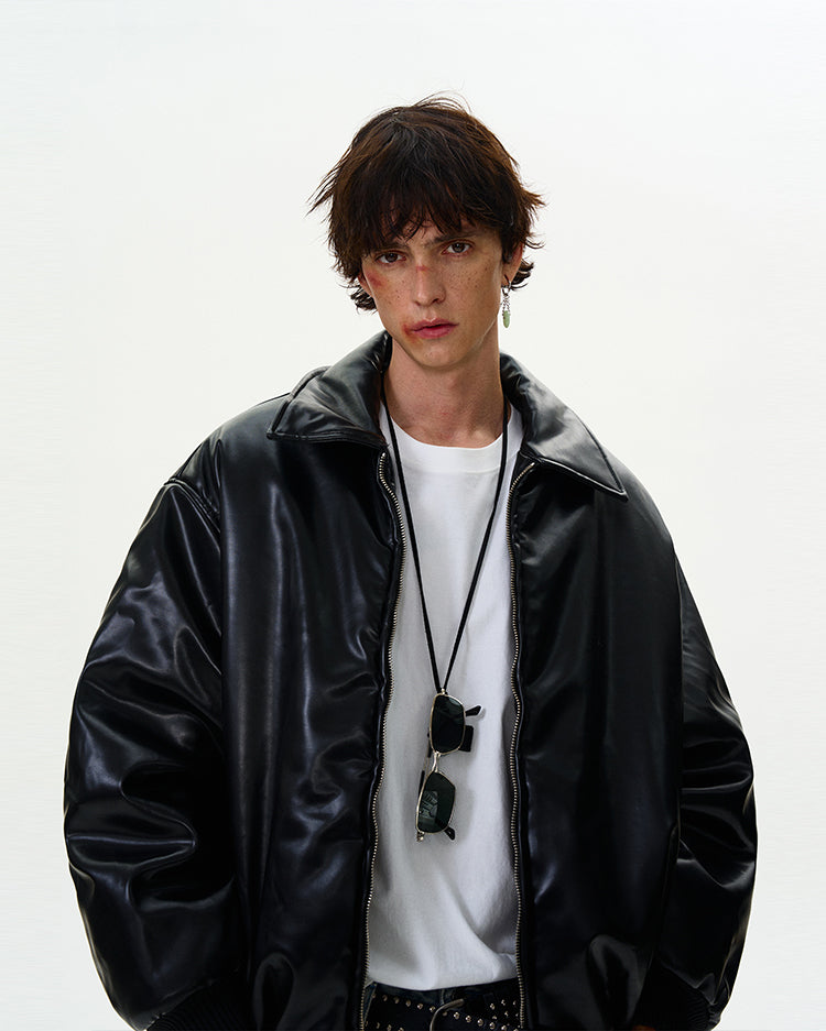 MADWITCH WARM LEATHER PADDED JACKET #H257