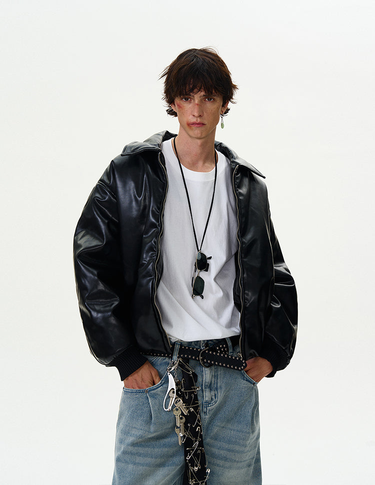 MADWITCH WARM LEATHER PADDED JACKET #H257