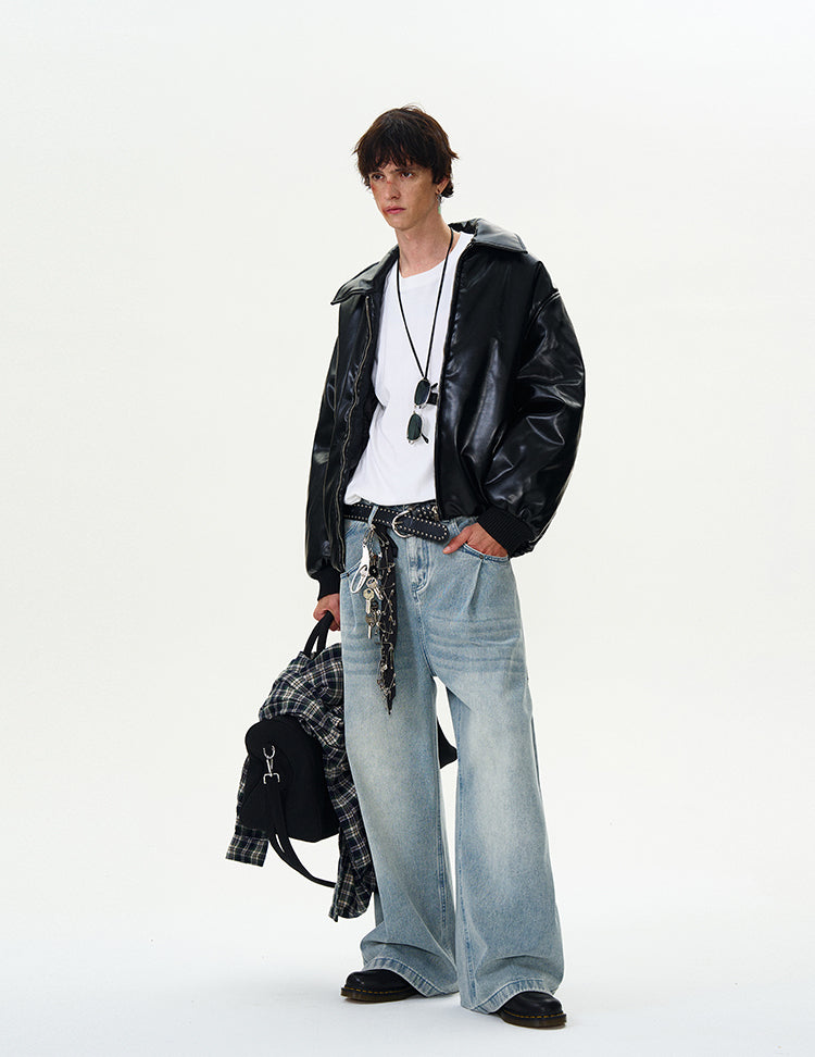 MADWITCH WARM LEATHER PADDED JACKET #H257