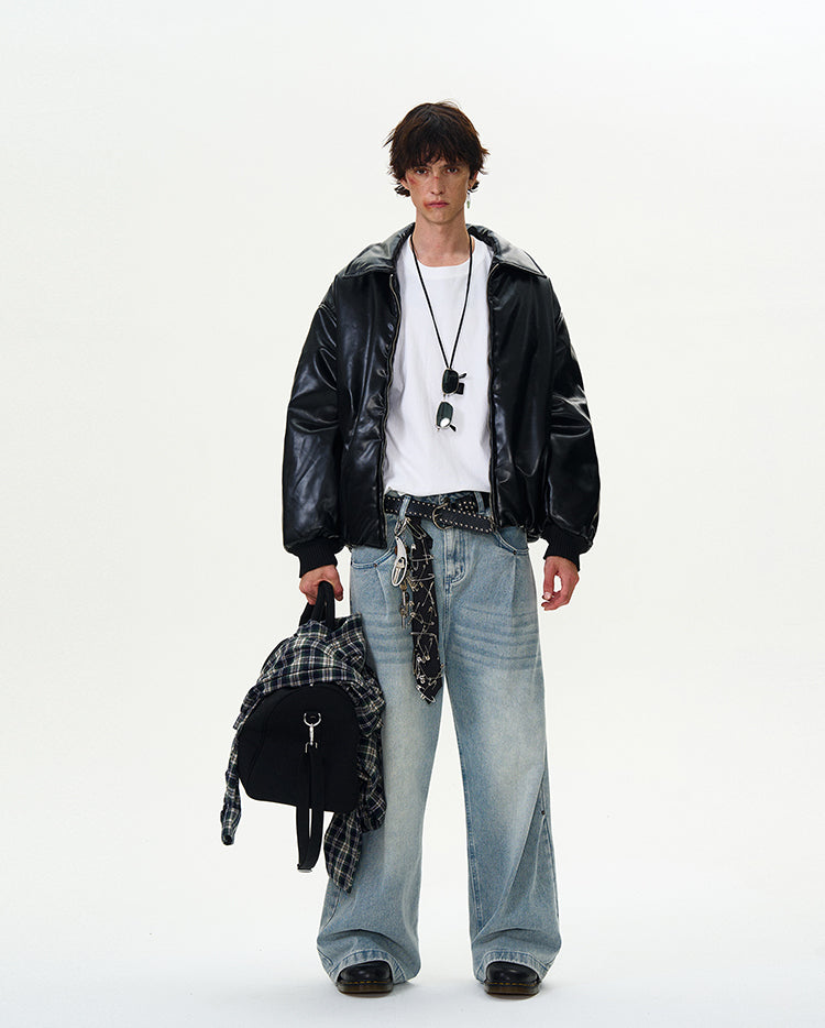 MADWITCH WARM LEATHER PADDED JACKET #H257