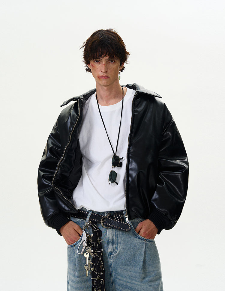 MADWITCH WARM LEATHER PADDED JACKET #H257